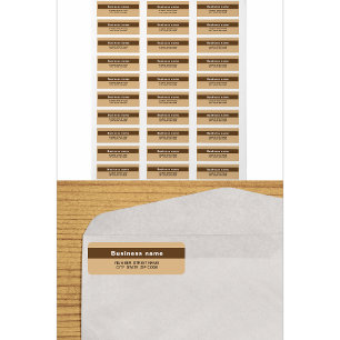 Highlighted Business Name   Brown Return Address Label
