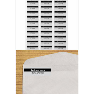 Highlighted Business Name Grey Return Address Label