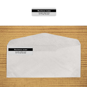 Highlighted Business Name on Grey Return Address Label