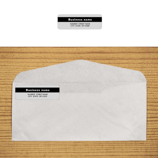 Highlighted Business Name on Grey Return Address Label (Gray return address label with your highlighted brand name)
