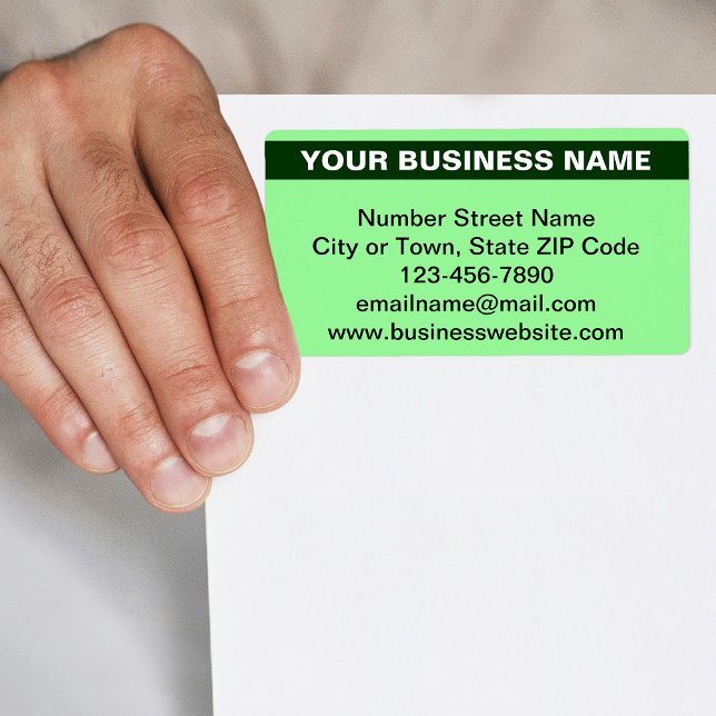 Highlighted Business Name on Light Green Shipping (Light green shipping label with your highlighted business name)