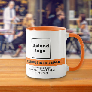 Highlighted Business Name on Orange Colour Combo Mug
