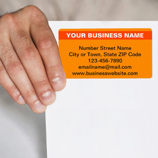 Highlighted Business Name on Orange Shipping Label