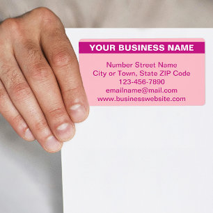 Highlighted Business Name on Pink Shipping Label