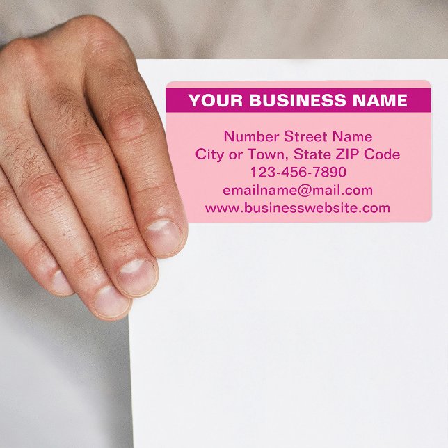 Highlighted Business Name on Pink Shipping Label (Pink shipping label with your highlighted business name)