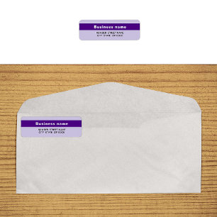 Highlighted Business Name on Purple Return Address Return Address Label