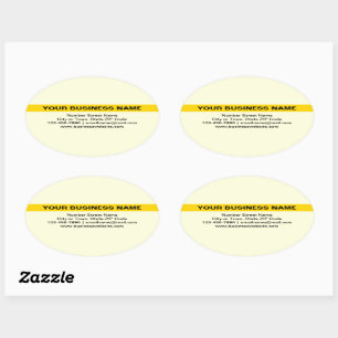 Highlighted Business Name on Yellow Oval Sticker