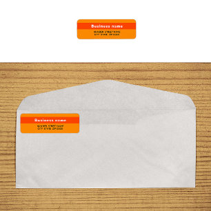 Highlighted Business Name Orange Return Address Label