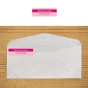 Highlighted Business Name Pink Return Address Label