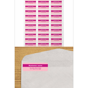 Highlighted Business Name Pink Return Address Label