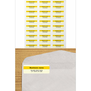 Highlighted Business Name Yellow Return Address Label