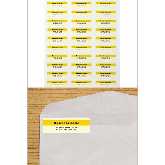 Highlighted Business Name | Yellow Return Address Label (Creator Uploaded)