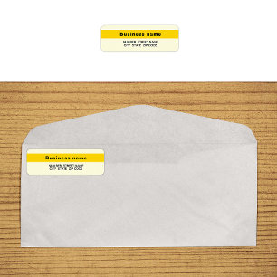 Highlighted Business Name Yellow Return Address Label