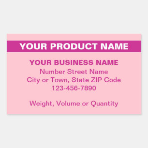 Highlighted Product Name on Pink Rectangle Sticker