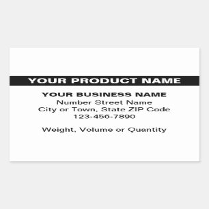Highlighted Product Name on White Rectangular Sticker