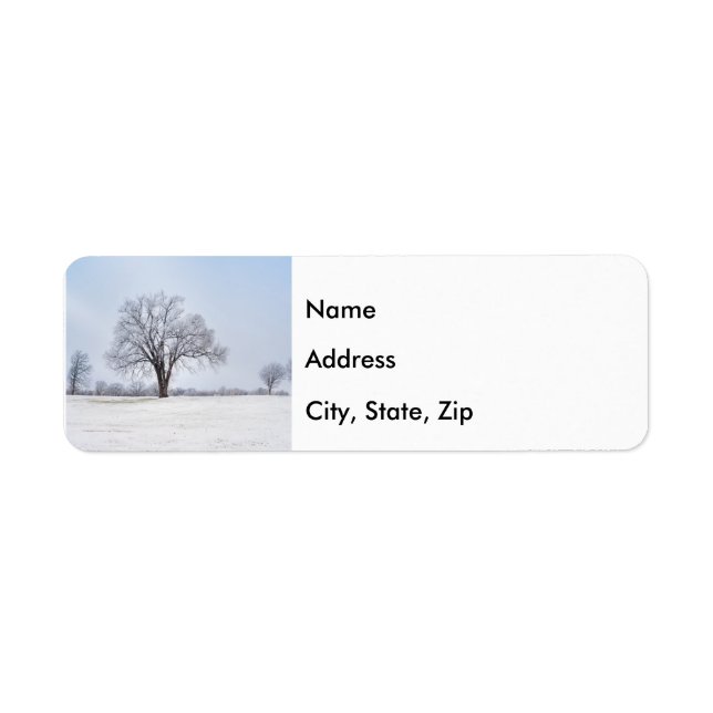 Highlighted Winter Oak Tree Label Return Address Label (Front)
