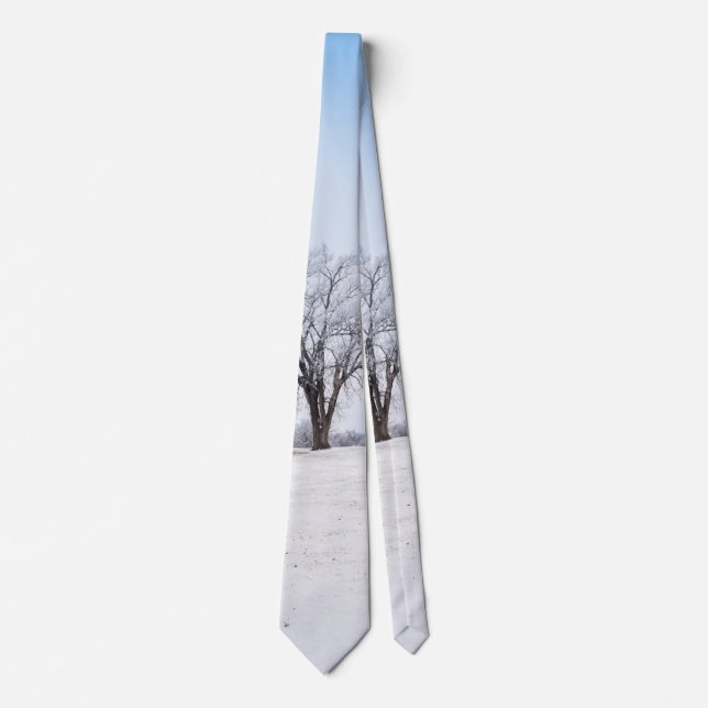 Highlighted Winter Oak Tree Neck Tie (Front)