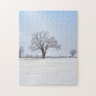 Highlighted Winter Oak Tree Puzzle