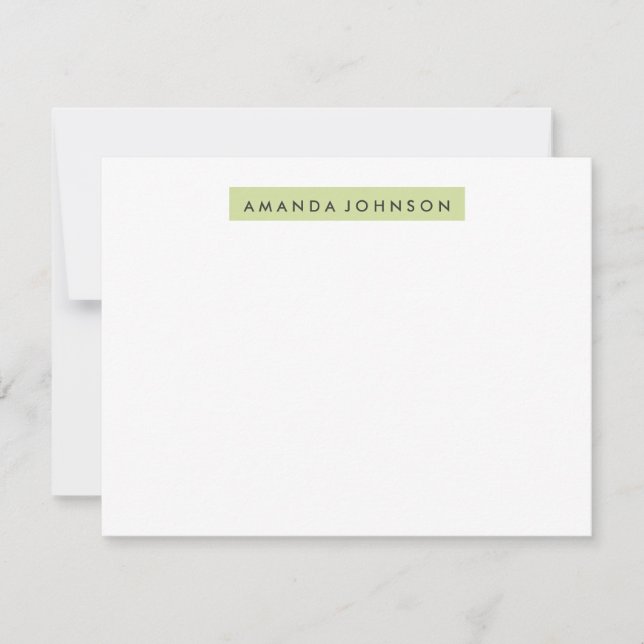 Highlighter A2 Stationery - Sage Green Card (Front)