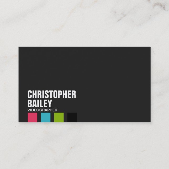 Highlighter Bars on Black - Style 1 Business Card (Front)