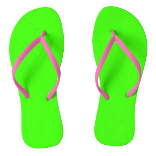Highlighter Neon Green Solid Colour Thongs