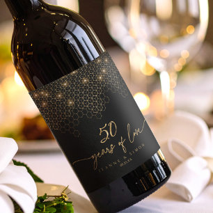 Highlights Gold 50th Anniversary ID1165 Wine Label