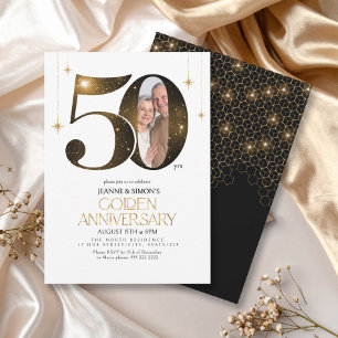 Highlights Golden 50th Anniversary Photo ID1165 Invitation