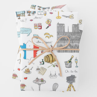 Highlights of Paris Wrapping Paper Sheet