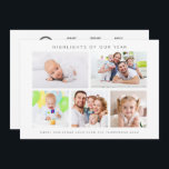 Highlights of Year 5 Photo Calendar 2026 Christmas Holiday Card<br><div class="desc">Highlights of Year 5 Photo Calendar 2026 Christmas. Available digitally and printed. Simply replace the five sample photos with your own favourites from the year and personalise with your greeting and names at the bottom and message on the back. A handy 2026 calendar is on the back.</div>