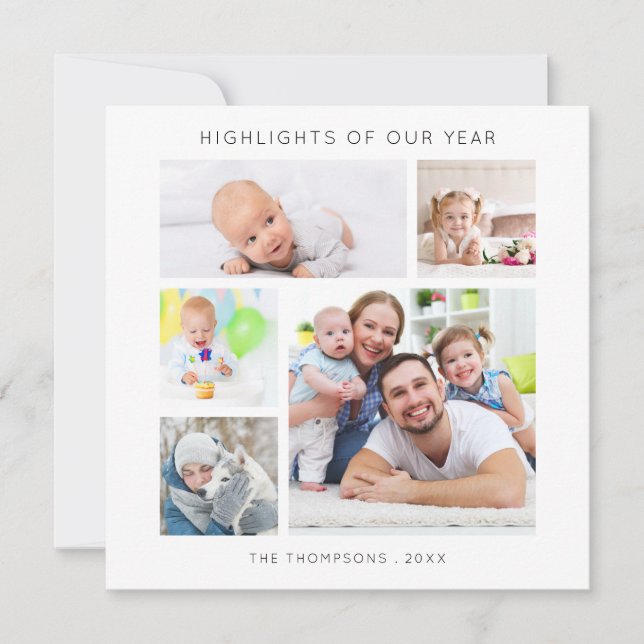 Highlights of Year 5 photo collage Christmas  Card (Front)