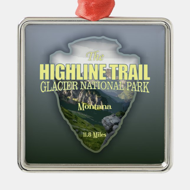 Highline Trail (arrowhead) Metal Ornament (Front)