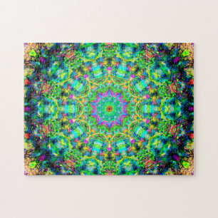 Highly Colourful Psychedelic Mandala Jigsaw Puzzle