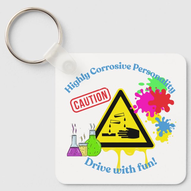 Highly Corrosive Personality Class 8 ADR Trucker Key Ring (Front)