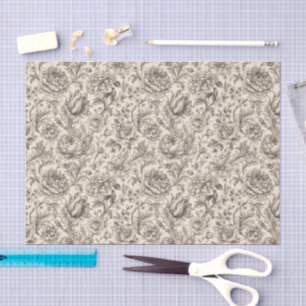 Highly Detailed Victorian Botanical Engraving Tissue Paper