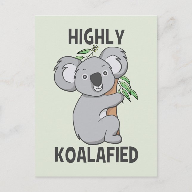 Highly Koalafied Koala Holiday Postcard (Front)