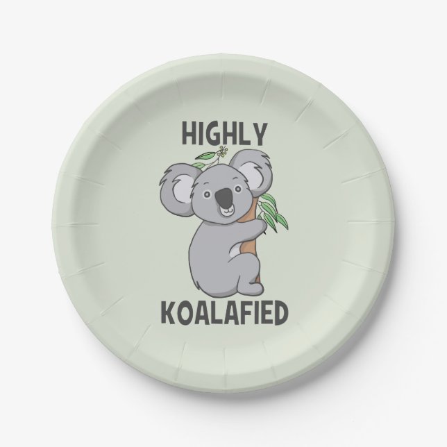 Highly Koalafied Koala Paper Plate (Front)