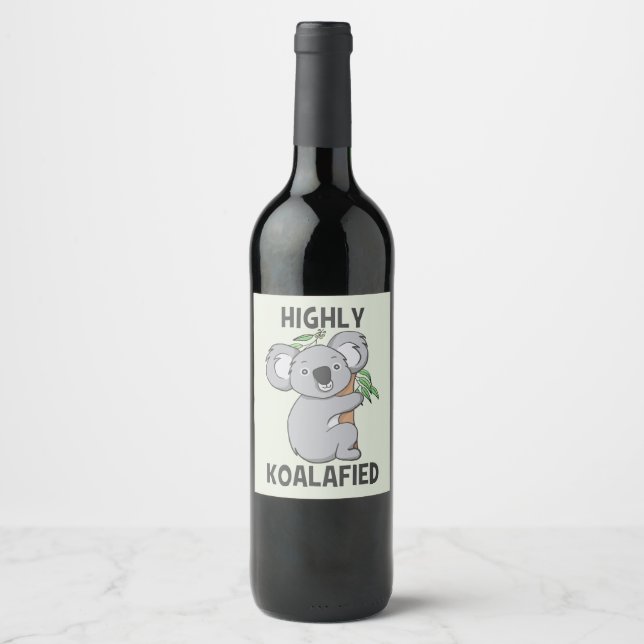Highly Koalafied Koala Wine Label (Front)