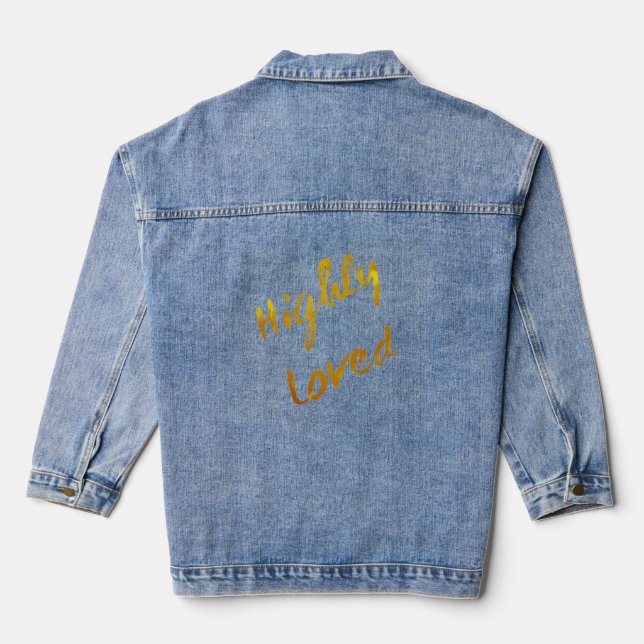 Highly loved gold text denim jacket (Back)