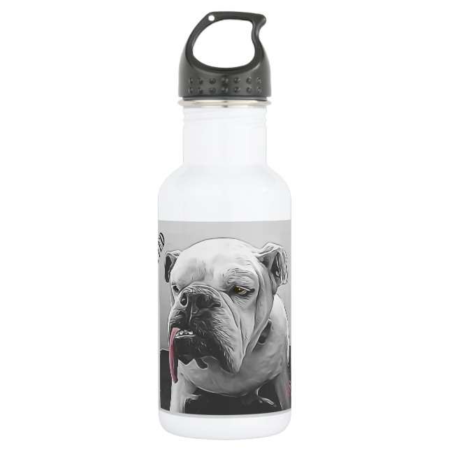 Highly Motivated, sleepy bulldog pink tongue 532 Ml Water Bottle (Front)