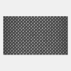 Highly Realistic Carbon Fibre Textured Rectangular Sticker
