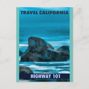 Highway 101 California vintage travel Postcard