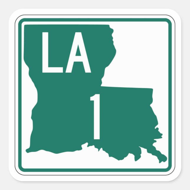 Highway 1, Louisiana, USA Square Sticker (Front)