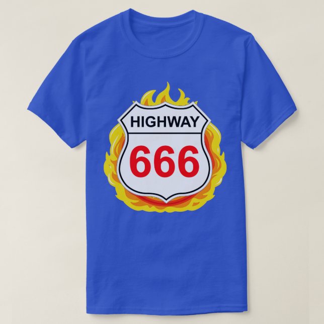Highway 666 Road Sign T-Shirt (Design Front)