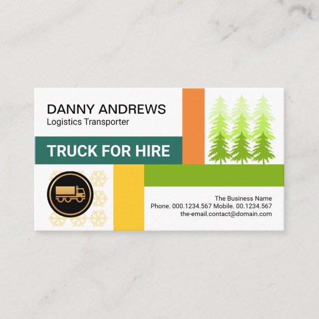 Highway Crossroads Road Map Truck Driver Business Card (Front)