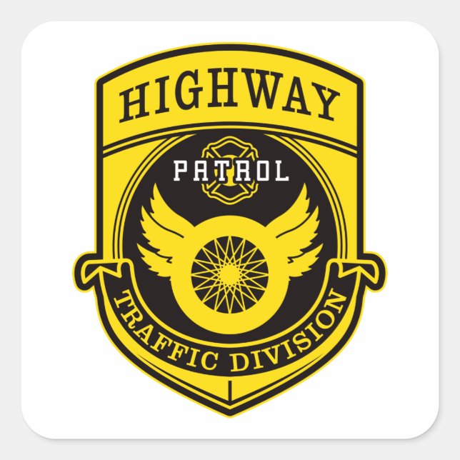 Highway Patrol Square Sticker (Front)