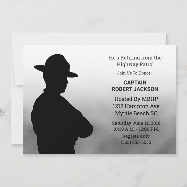 Highway Patrolman Retirement Invitation (Front)
