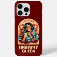 Highway Queen Vintage Illustration - Trucking Girl