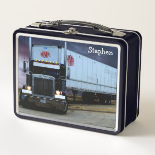 Highway Semi Truck Metal Lunch Box