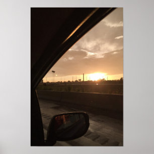 Highway Sunrise Poster