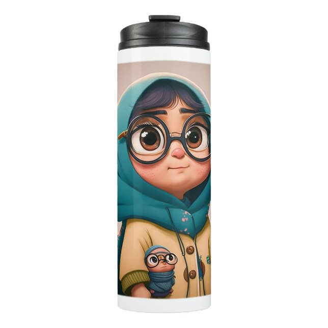 Hijab Girl Thermal Tumbler  (Front)
